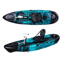 Kayak de pêche à pédales en plastique HDPE LSF 10 pieds 3,16 m Moteur électrique Siège unique Bateau non gonflable pour utilisation en rivière