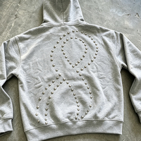 Ensemble de survêtement unisexe de haute qualité en molleton épais avec rivets, comprenant un sweat à capuche et un short, pour homme