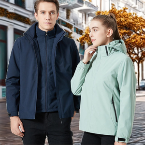 Nouvelle veste de sport en toile à capuche pour homme, imperméable, coupe-vent, respirante, écologique, coupe-vent, teinte unie sur le devant, collection printemps-automne - Product Image 2