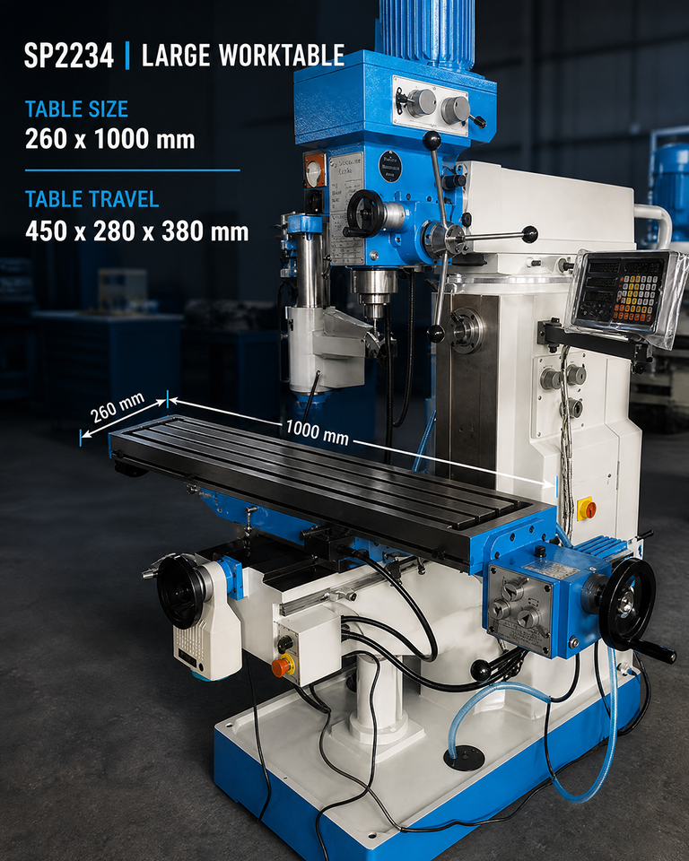 Multifunctional Drilling Milling Machine SP2234 /260x1000mm Table Size ...