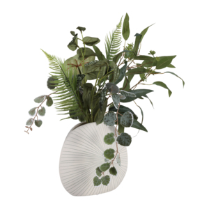 Vaso a conchiglia rotondo a pois, vaso per fiori di ispirazione costiera per soggiorno, camera da letto, ufficio. - Product Image 3