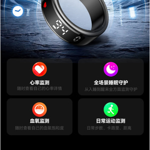 แหวนอัจฉริยะติดตามอัตราการเต้นของหัวใจจอแสดงผล LED IP68 กันน้ำควบคุมผ่านแอพ แบตเตอรี่ใช้งานได้ 5-10 วัน Sy01 - Product Image 3