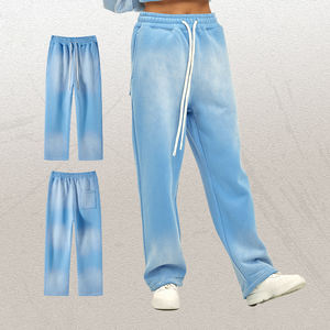 กางเกงวอร์มผู้ชายผ้าฝ้ายปักลายโลโก้ สวมใส่สบาย ทรงหลวม มีเชือกผูกเอว - Product Image 3