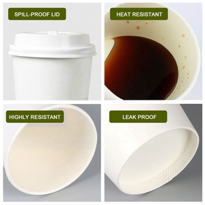 Gobelets en papier blanc jetables à paroi simple, personnalisés pour répondre à vos besoins, avec couvercle, pour café chaud, vente en gros - Product Image 3