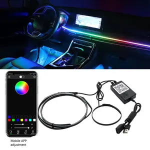 Direct Selling Car interior decorative led strip 5v 110 cm RGB App remote control USB atmosphere car light strip