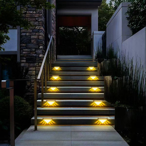 <b>LED</b> Solar Step <b>Light</b> 22 <b>LED</b> Triangular Wall Mount Outdoor Garden Lighting Waterproof <b>Light</b> <b>Sensor</b> Auto On Off - Product Image 4