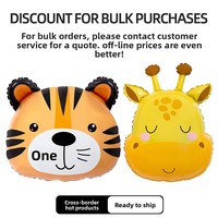 Livraison Rapide Vente en Gros Transfrontalière Chine Ballons en Aluminium Mignons en Forme de Tête d'Animal Dessin Animé Pingouin Panda Tigre Alien Anniversaire