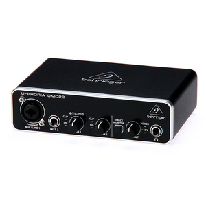 Behringers UMC22 Audiophile 2x2 Interfaz <span class=keywords><strong>de</strong></span> audio USB con <span class=keywords><strong>tarjeta</strong></span> <span class=keywords><strong>de</strong></span> <span class=keywords><strong>sonido</strong></span> preamplificador <span class=keywords><strong>de</strong></span> Micrófono Midas - Product Image 2