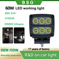 Luz de Trabajo LED de Estilo Nórdico de 50W 120W, Triple Haz, 12V 24V, IP68, Impermeable, de Aluminio, 5000 Lúmenes, para Excavadora, Camión Pesado, Minería