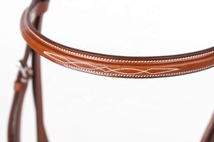 Brida de Cuero Negro de Lujo y Duradera para Caballo con Diadema de Cristal y Diseño Acolchado para Equitación Inglesa, Entrenamiento, Exhibición y Competición - Product Image 2