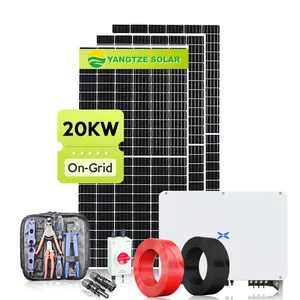 घर के लिए पैनल थोक पूर्ण किट के साथ 20 किलोवाट ग्रिड बंधे सौर प्रणाली सौर जनरेटर