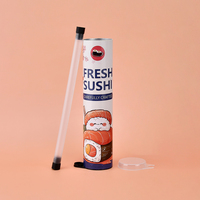 Tube à sushi biodégradable et recyclable, écologique, avec impression de logo personnalisé, pour la livraison à emporter, qualité alimentaire
