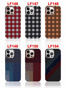 Custodia per telefono antiurto con ricarica wireless, porta carte a tracolla in fibra di carbonio magnetica con bottoni in metallo, design a quadri con motivo nuvola - Product Image 3
