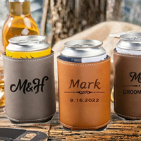 Porte-canette personnalisé en cuir PU, isolant, étanche et portable pour boissons et bières