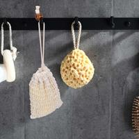 Sacs en maille ramie naturels faits à la main Pochette économiseur de savon exfoliant-Éponges et épurateurs naturels pour brosses de bain