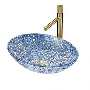 Lavabo de Cristal Ovalado de Diseño de Lujo, Directo de Fábrica, para Baños de Hoteles - Product Image 4