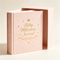 Album photo personnalisé pour bébé, couverture rigide, journal du premier anniversaire, cadeau pour nouvelle maman, boîte avec pochettes