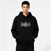 Sweat-shirt à capuche unisexe en coton 100% de haute qualité, coupe ample, broderie personnalisée, épais et décontracté