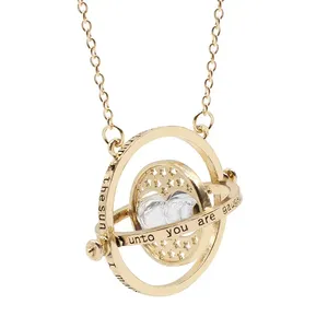 Film placcato oro Harry gioielli Potter Time Turner collana a clessidra