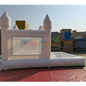 Château gonflable extérieur pour enfants, avec piscine à balles, blanc - Product Image 3