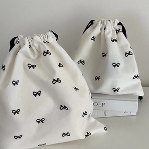 Sac de shopping en toile de coton imprimé avec logo personnalisé, sac à main à double cordon et sac à chaussures à cordon - Product Image 3