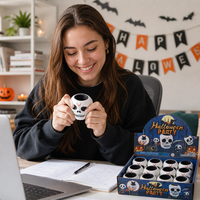 Jouet anti-stress et farceur en plastique, tasse à presser en forme de crâne et chauve-souris, pour Halloween, pour le commerce extérieur, pour les plus de 14 ans, pour la décompression, vente en gros