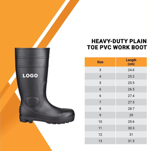 Сверхпрочная защитная обувь из ПВХ со стальным носком, Водонепроницаемая дышащая сетчатая подкладка, рабочие ботинки унисекс для фабричного Промышленного цеха - Product Image 3