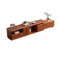 Soporte de TV Extensible de Madera Maciza, Moderno y Minimalista, de Nogal, para Sala de Estar, Base de Almacenamiento para Pared, para Apartamentos, Hoteles y Espacios Pequeños