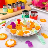 24-delige fruit- en groentesnijderset, vormpers, plastic voedselprikkers, cortador frutas, bento, salade, snack, keukenvoorbereidingsgereedschap