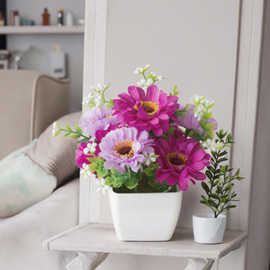 Vente <span class=keywords><strong>en</strong></span> gros petite fleur artificielle <span class=keywords><strong>en</strong></span> plastique mini bonsaï ornement de table à manger floral décoration intérieure de salon - Product Image 5