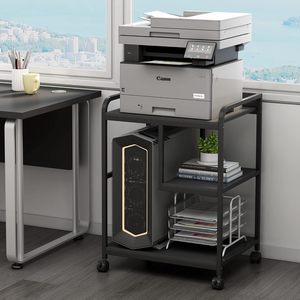Support d'imprimante mobile 22x18 pouces avec roues <span class=keywords><strong>pour</strong></span> étagère de rangement de tour de <span class=keywords><strong>PC</strong></span> de bureau à domicile brun rustique - Product Image 3