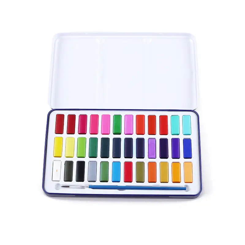 رخيصة تعزيز 36-اللون الصلبة المياه لون الطلاء مجموعة المياه التلوين مجموعة أدوات رسم