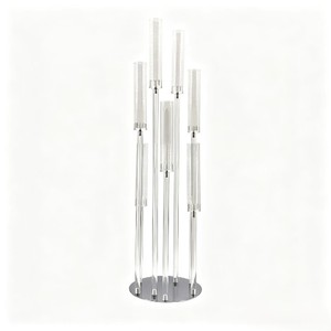 Wholesale <b>glass</b> tube <b>candlestick</b>, 10-arm round base acrylic <b>candlestick</b>, tall wedding table centerpiece decoration <b>candlestick</b> - Product Image 2