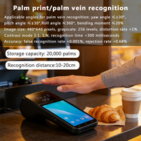 Terminal POS con Escáner Biométrico de Venas de la Palma de la Mano, Terminal de Pago Móvil Android con Bluetooth, Batería de 32 GB para Uso en Comercios y Hoteles