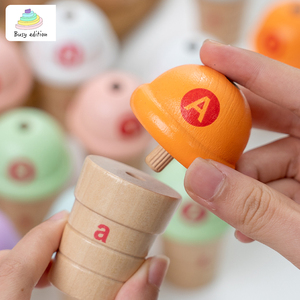 Seau d'apprentissage multifonctionnel créatif en bois de hêtre pour enfants en bas âge et préscolaires, idéal pour le jeu et l'éveil à l'artisanat (thème crème glacée) - Product Image 5