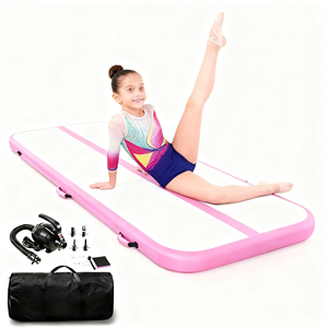 <span class=keywords><strong>Mini</strong></span> tapis gonflable en PVC portable pour la gymnastique à domicile avec design pliable et gonflage/rangement faciles - Product Image 1