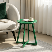 Table basse design en fer, table d'appoint de salon, mobilier de maison vert minimaliste de luxe léger de style mi-siècle pour balcon et chambre
