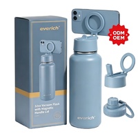 Bouteille d'eau isotherme Everich de 32 oz pour adultes avec anneau d'alignement magnétique, conception super stable pour bureau/voyage
