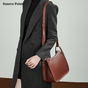 Bolso de Hombro de Cuero con Logotipo Personalizado, Bolso Tote Cuadrado de Gran Capacidad con Correa Ajustable, Bolsos de Mano - Product Image 1