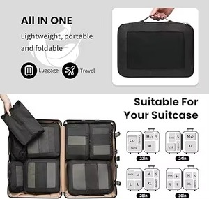 Ensemble de 8 cubes de compression en nylon pour bagages, design entièrement ouvert et visible, organiseur de bagages, sacs de <span class=keywords><strong>voyage</strong></span> tendance, essentiels de <span class=keywords><strong>voyage</strong></span> - Product Image 3
