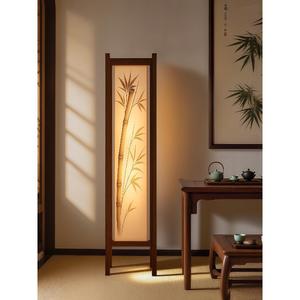 Peinture à l'encre à l'eau représentant une feuille par un artiste <span class=keywords><strong>de</strong></span> l'esthétique <span class=keywords><strong>de</strong></span> la dynastie Song, une lampe sur pied en chêne massif, à placer près du canapé - Product Image 4