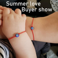 Bracelets Macramé Rouge Porte-Bonheur pour Couples, Anti-Mal, Réglables, pour Amoureux à Distance, Bracelets d'Amitié Assortis pour Couples
