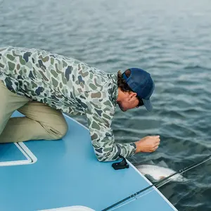 Upf 50 + chemises de pêche camouflage respirantes à séchage rapide, chemises de pêche à manches longues, conception personnalisée
