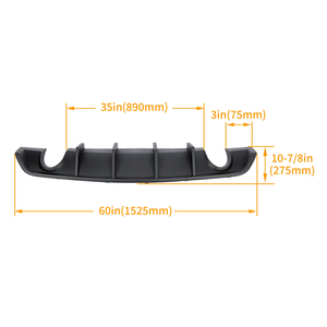 Diffuseur de pare-chocs arrière pour 12 2013 2014 <span class=keywords><strong>Dodge</strong></span> <span class=keywords><strong>Charger</strong></span> SRT8 Lip Spoiler Matte Black - Product Image 2