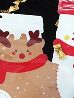 Vente directe usine – Sac cadeau de Noël 2025 autoportant anti-humidité motif bonhomme de neige pour bonbons et chaussettes