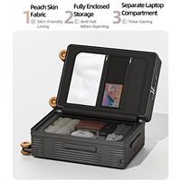 Valise de cabine de luxe sur mesure haut de gamme pour affaires, grande capacité, compartiment avant pour ordinateur portable, support de chariot, personnalisation du logo OEM