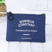 Tas Koin Kanvas Dompet Wanita Dompet Tempat Kartu Uang Koin Garis Dompet Tempat Penyimpanan Kunci Ritsleting untuk Hadiah Anak Perempuan
