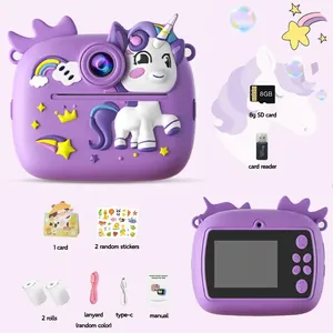 Appareil <span class=keywords><strong>photo</strong></span> instantané coloré pour enfants, mignon et bleu, avec capteur CMOS, carte SD, papier <span class=keywords><strong>photo</strong></span>, cadeau pour garçon ou fille - Product Image 2