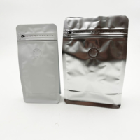 Sachet Doypack en plastique personnalisé avec fermeture éclair, fabricant de sacs à café à fond plat en gros