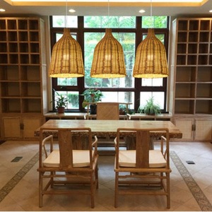 Rattan Pendant Lights Round Led Lighting For Living Room Bedroom Farmhouse Cafe Restaurant Hotel Teahouse - Product Image 5